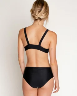 Brasilia High Waist Bikini Bottom - Black