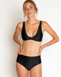 Brasilia High Waist Bikini Bottom - Black