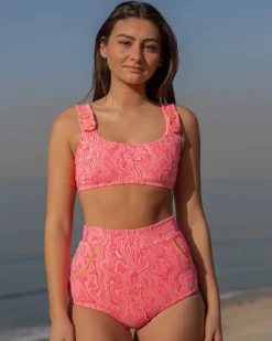 Georgia Bikini Top - Pink Glow