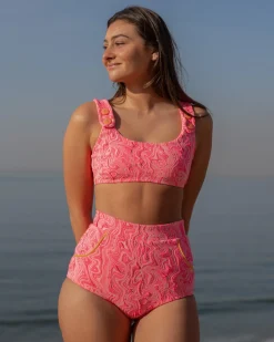Georgia Bikini Top - Pink Glow