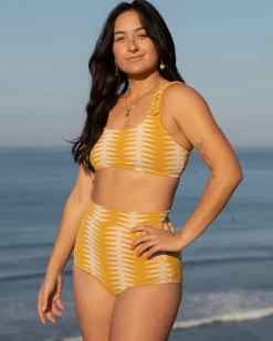 Georgia High Waist Bikini Bottom - Areia Gold