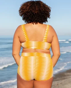 Georgia High Waist Bikini Bottom - Areia Gold