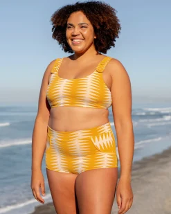 Georgia High Waist Bikini Bottom - Areia Gold
