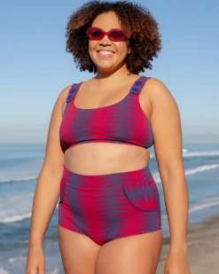 Georgia High Waist Bikini Bottom - Night Plum