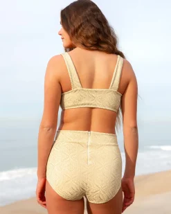 Georgia High Waist Bikini Bottom - Sandshell