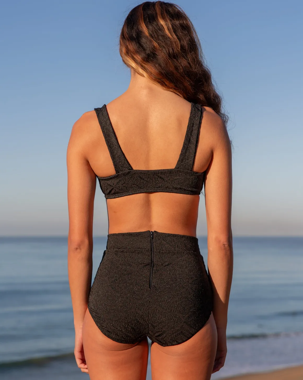Georgia High Waist Bikini Bottom - Licorice