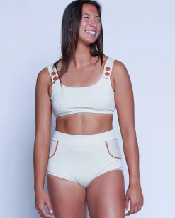 Georgia High Waist Bikini Bottom - Pebble