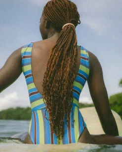 Pacific One Piece - Aqua Stripe