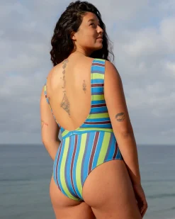 Pacific One Piece - Aqua Stripe