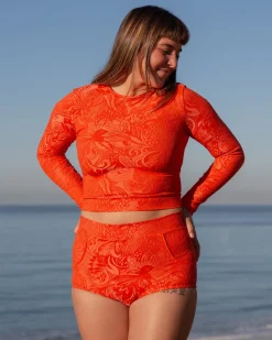 Palomar Crop Top Rashguard - Mandarina