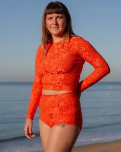Palomar Crop Top Rashguard - Mandarina
