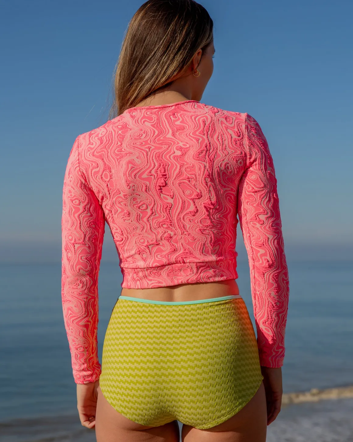 Palomar Crop Top Rashguard - Pink Glow