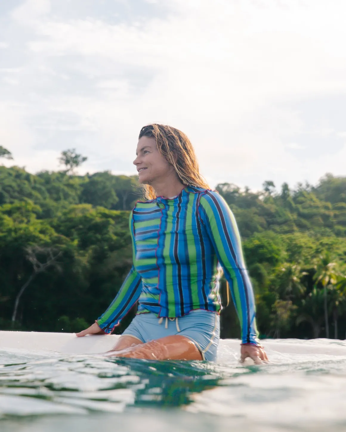 Sila Top - Aqua Stripe